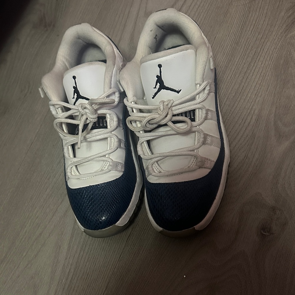 Jordan Kids White and Navy Sneakers